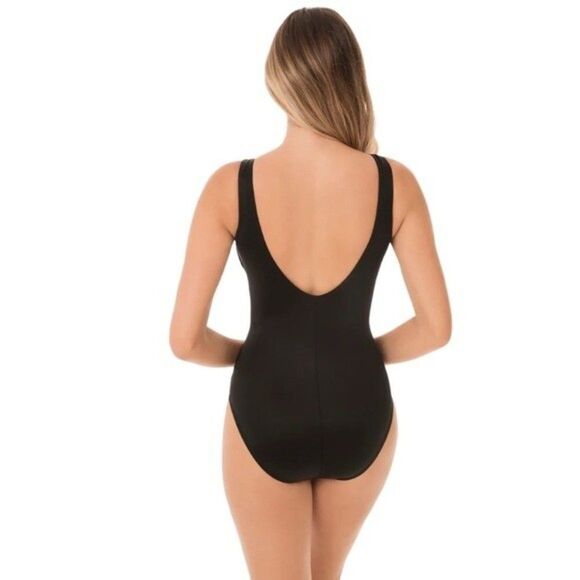 NWT Miraclesuit | Black Crossover One Piece Swimsuit 16 - Picture 2 of 8